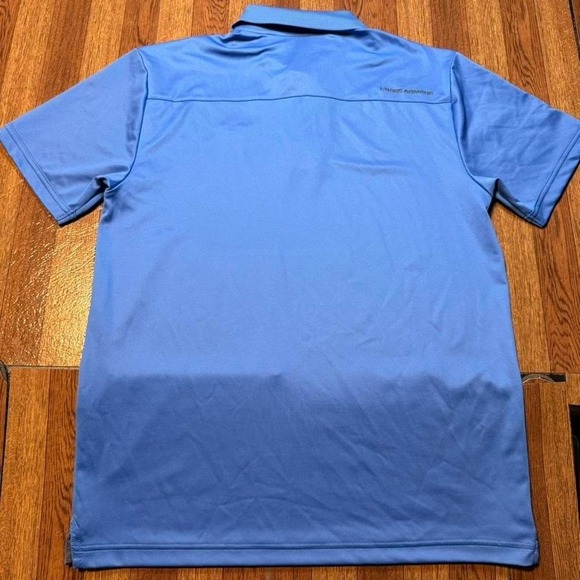 Under Armour Blue Heat Tech Retro Sportswear Button Golf Polo Shirt Medium - Picture 2 of 5